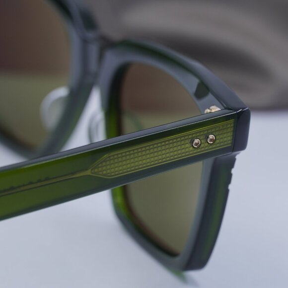 Dita DTS757-A-05 SEQUOIA Square Sunglasses - Dark Green/Green - Picture 8 of 9